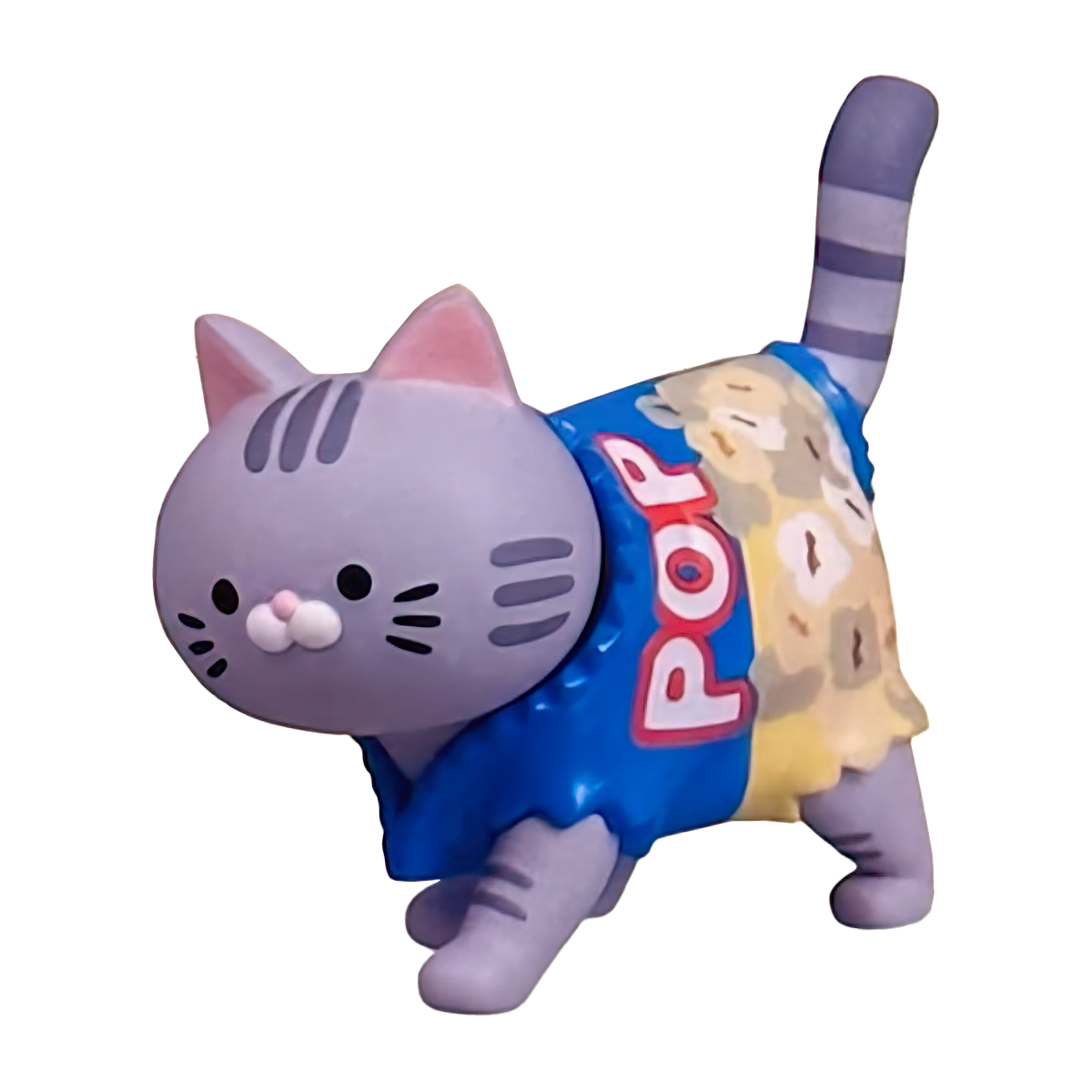 SILVER POPCORN CAT - Okashi na Koneko GASHAPON Figure (BRAND NEW) Qualia Gacha