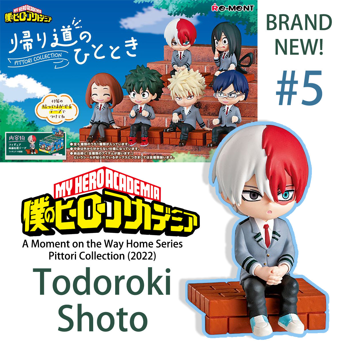 TODOROKI SHOTO - My Hero Academia Pittori Collection Re-Ment Figure (NEW)