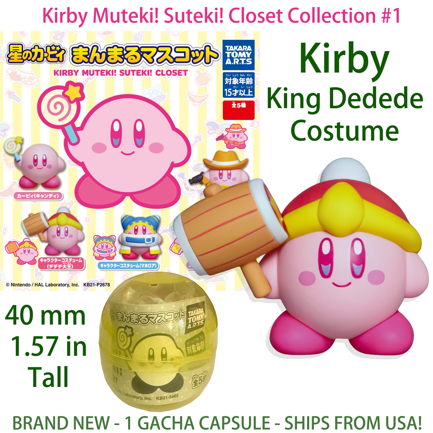 KIRBY KING DEDEDE COSTUME - KIRBY'S SUTEKI MUTEKI! Gashapon Capsule Figure (NEW)