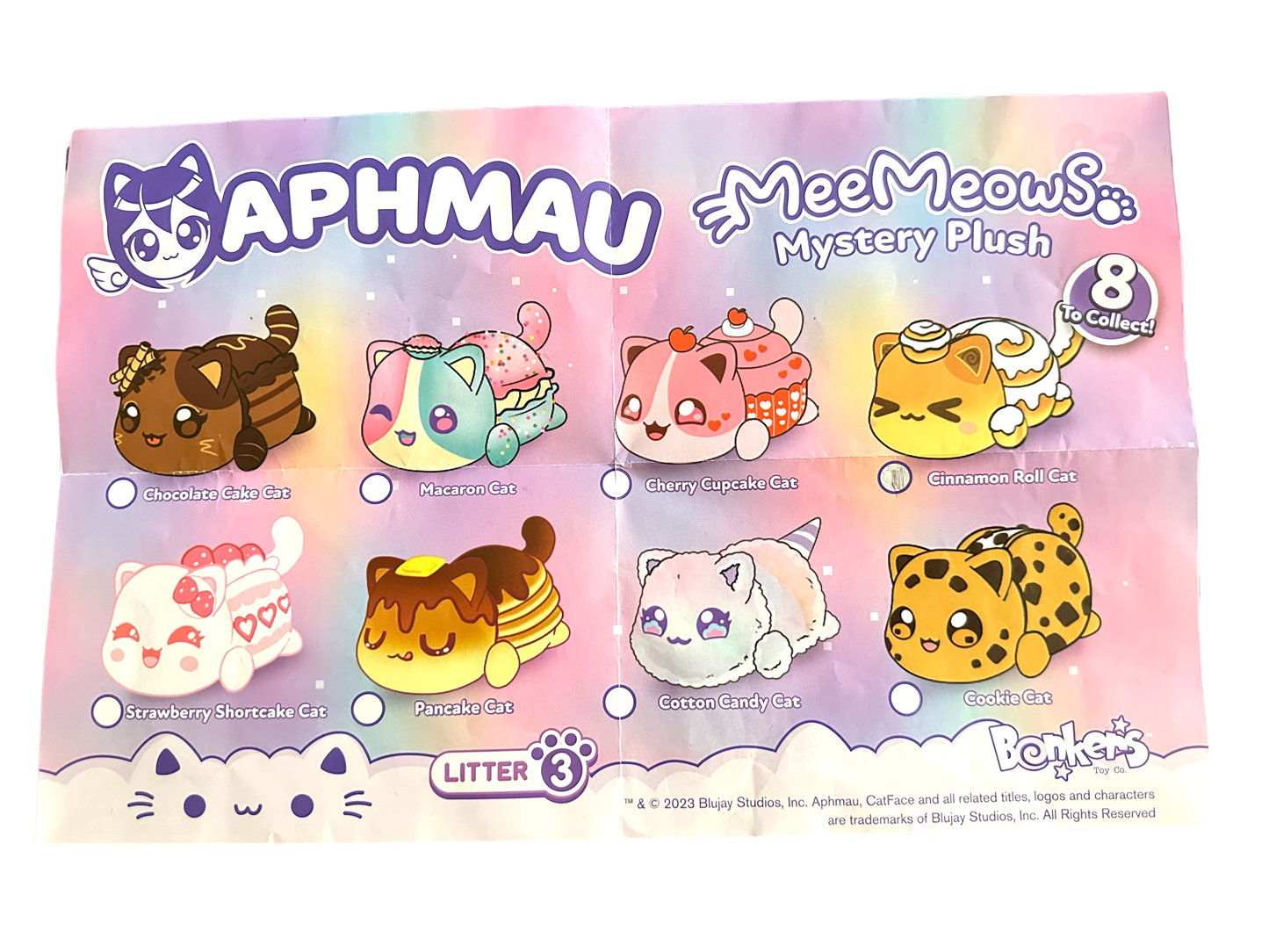CINNAMON ROLL CAT - MeeMeows Litter 3 from Aphmau (BRAND NEW) RARE Kitty Plushie