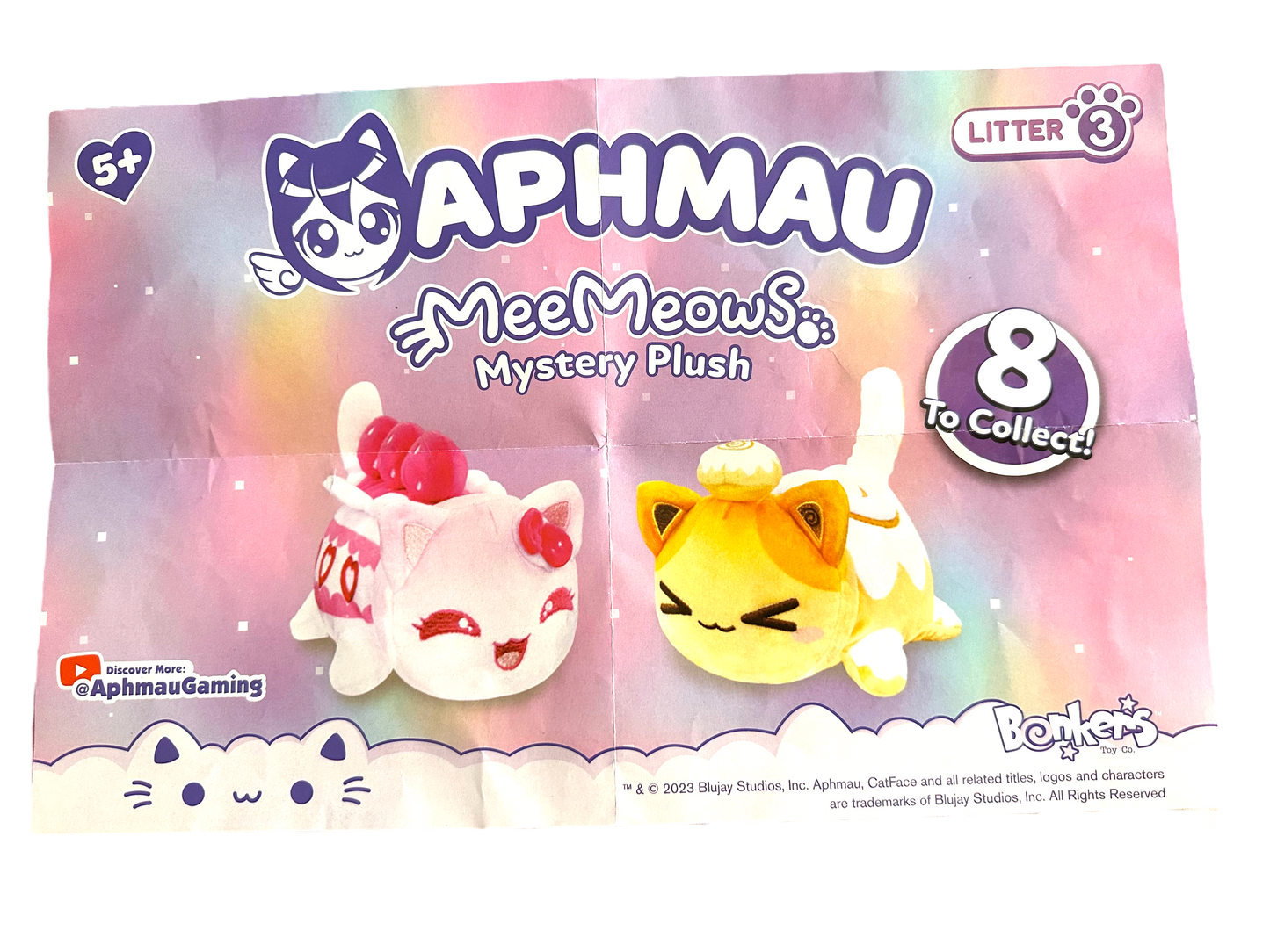 CINNAMON ROLL CAT - MeeMeows Litter 3 from Aphmau (BRAND NEW) RARE Kitty Plushie