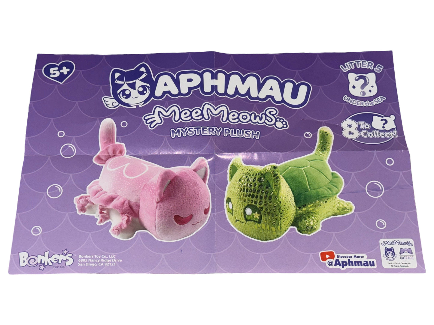 SEAHORSE CAT - MeeMeows Litter 5 from Aphmau (NEW) Under the Sea - Kitty Plushie!