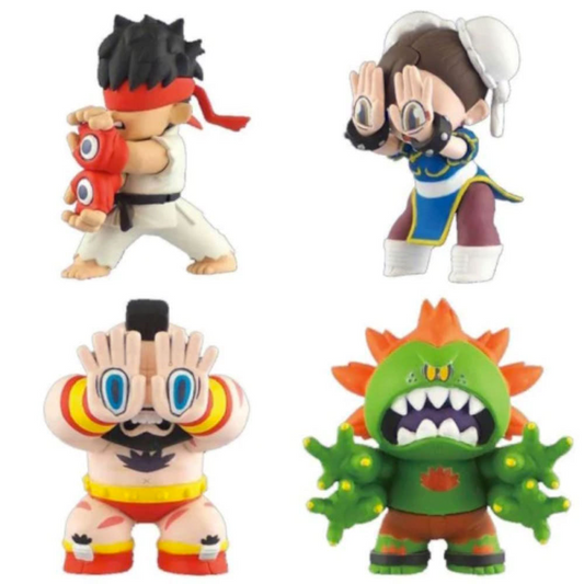 STREET FIGHTER x GRAPE BRAIN Gashapon Figures (NEW) Full Set of ALL 4 Characters