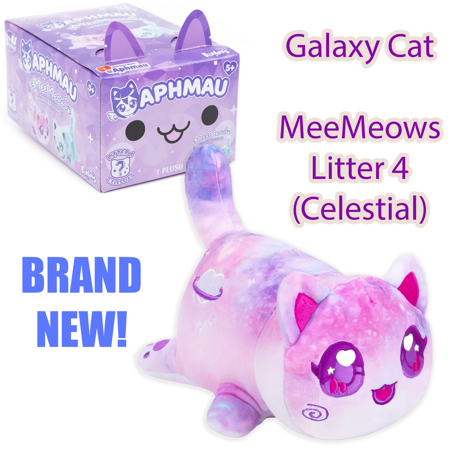GALAXY CAT - MeeMeows Litter 4 from Aphmau (BRAND NEW) Cute Kitty Plushie!