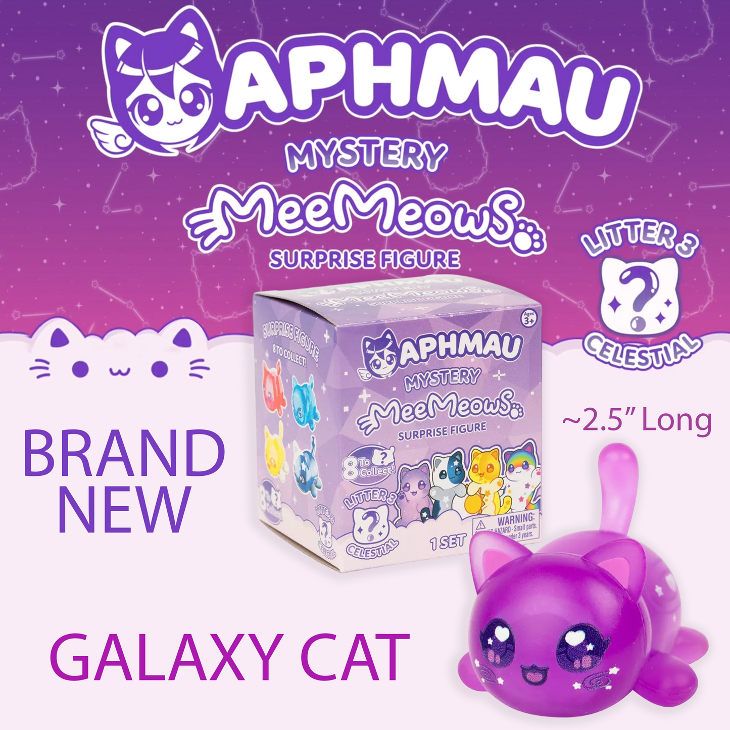 GALAXY CAT - MeeMeows Mystery Cat Figure Litter 3 from Aphmau (NEW) Cute Kitty