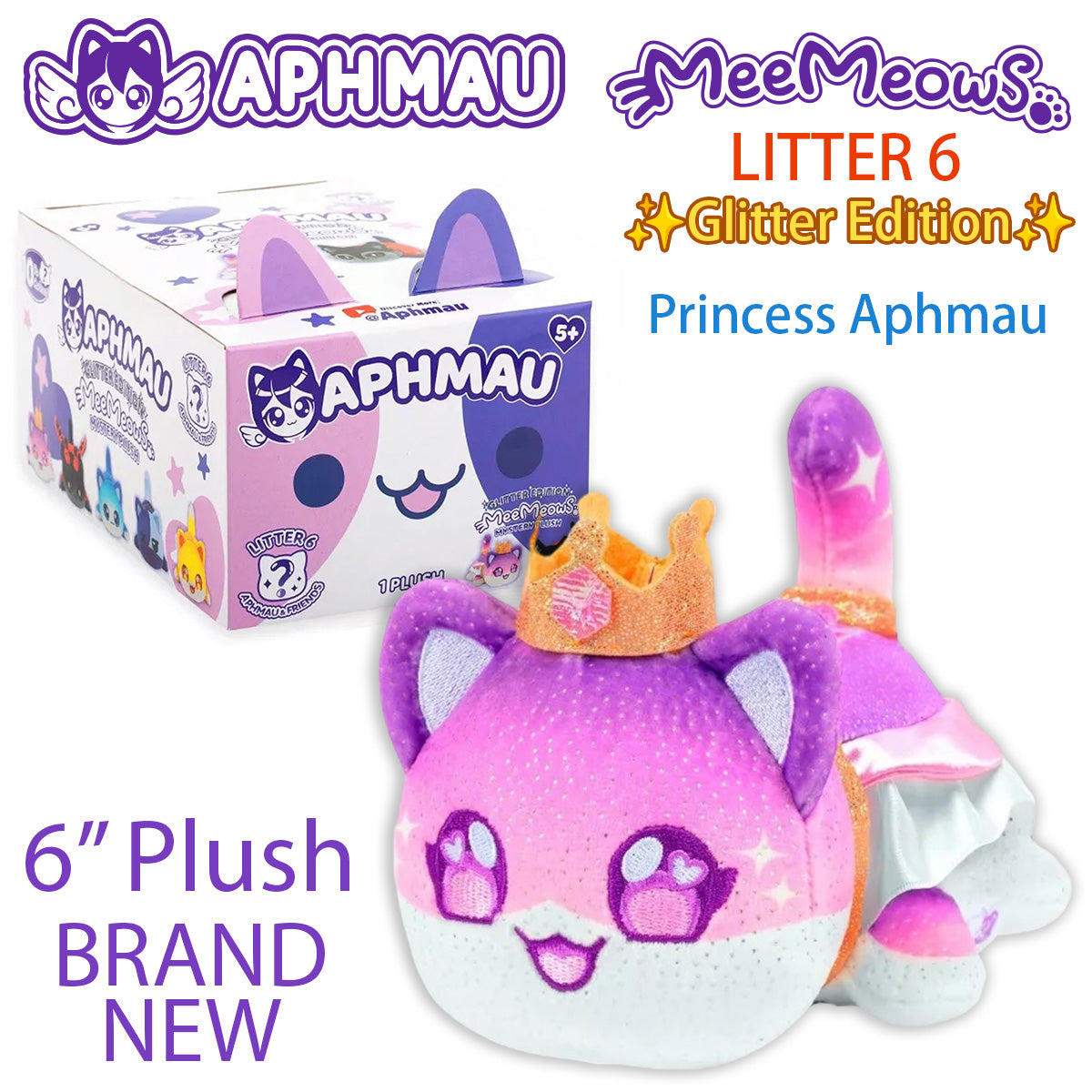 PRINCESS APHMAU - MeeMeows Litter 6 (BRAND NEW) 6" Plush - ULTRA RARE VHTF 2024
