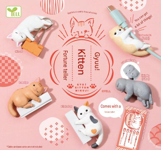 FORTUNE TELLER CAT Cable Huggers - Yell Gacha (NEW) Full Set of 5