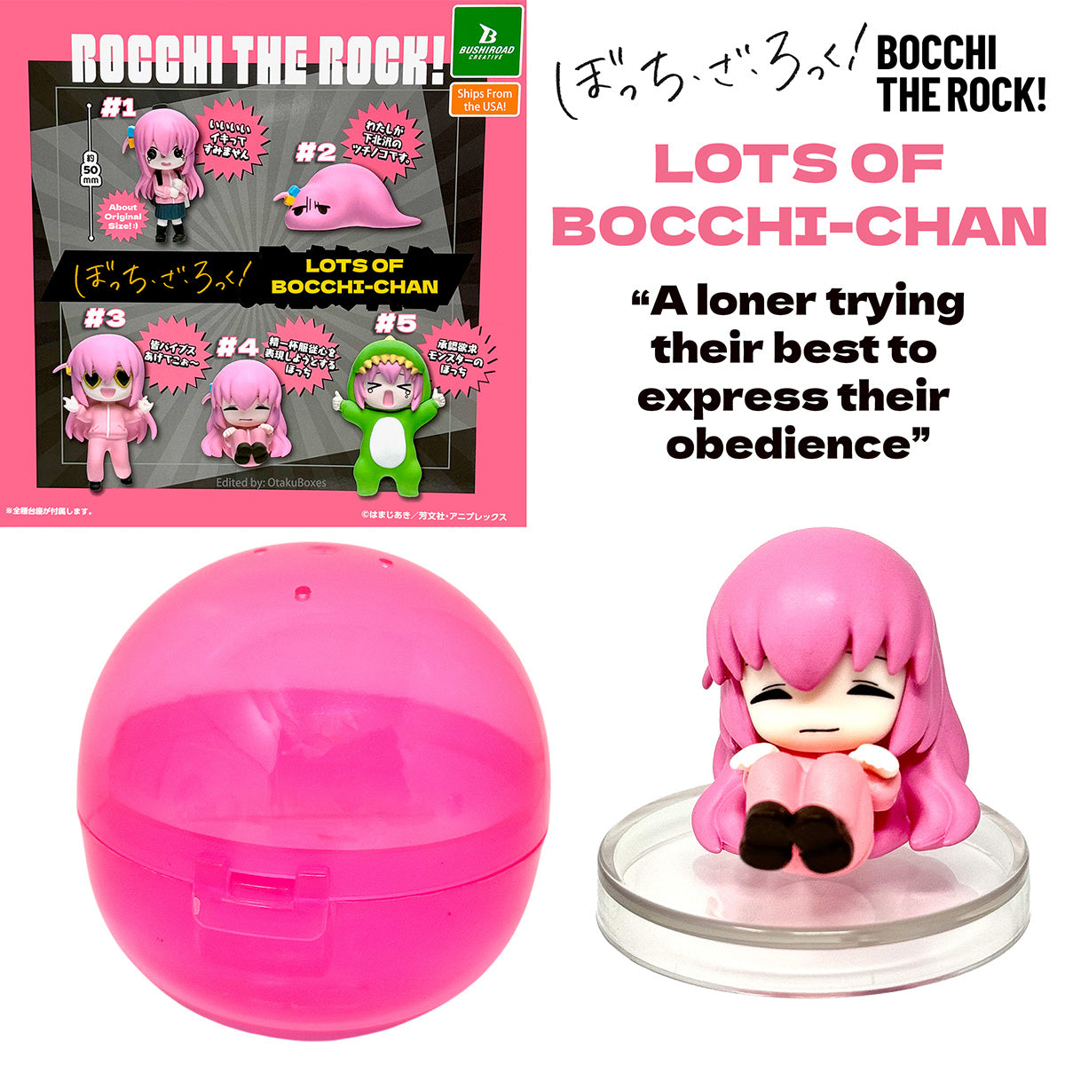 COWERING LONER Bocchi the Rock - A Lot Of Bocchi-Chan Gashapon #4 (NEW) FIGURE