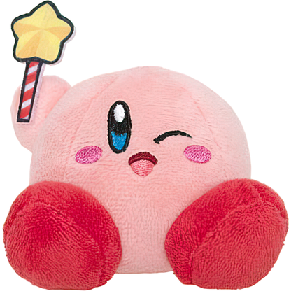 KIRBY WITH WAND - KIRBY'S DREAM LAND Sitting Stuffed Gashapon Plush Mascot (NEW)