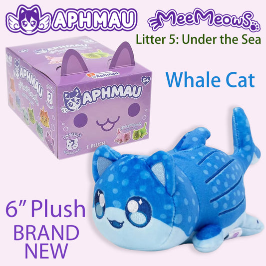 WHALE CAT - MeeMeows Litter 5 from Aphmau (NEW) Under the Sea - Kitty Plushie!