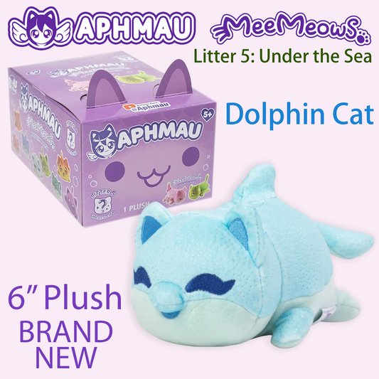 DOLPHIN CAT - MeeMeows Litter 5 from Aphmau (NEW) Under the Sea - Kitty Plushie!