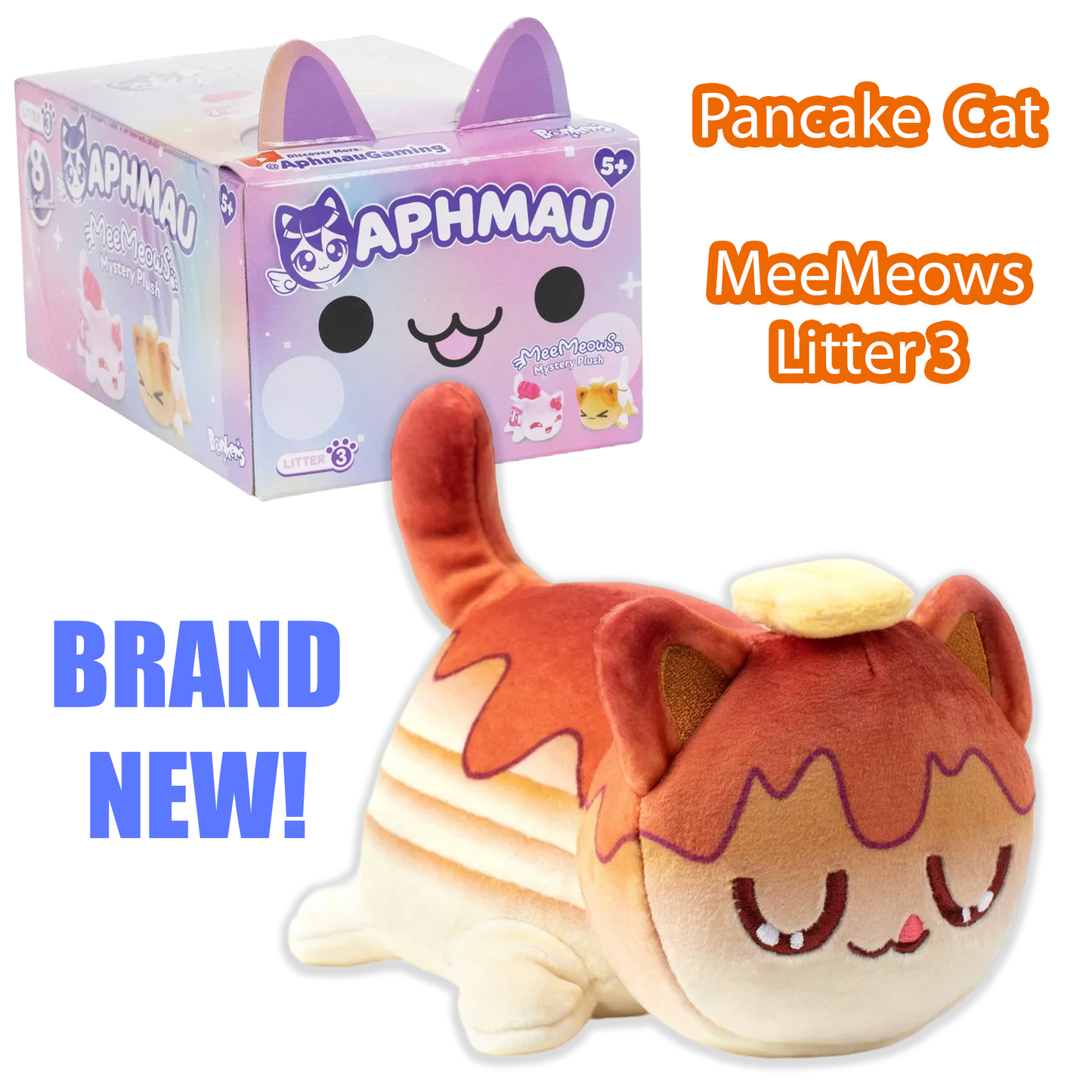PANCAKE CAT - MeeMeows Litter 3 from Aphmau (BRAND NEW) RARE Kitty Plushie!