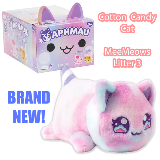 COTTON CANDY CAT - MeeMeows Litter 3 from Aphmau (BRAND NEW) RARE Kitty Plushie!