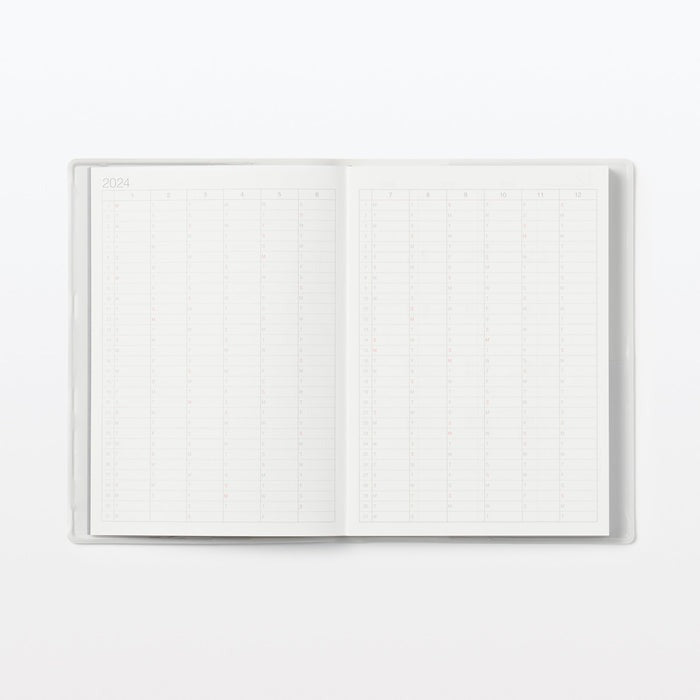MUJI 2024 Monthly Weekly Yearly Planner WHITE GRAY B5 (Starts December 23) USA