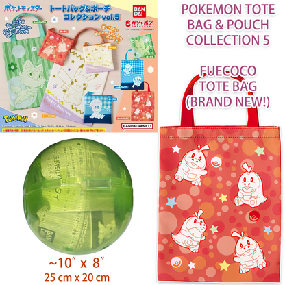 FUECOCO - Pokemon TOTE BAG 10" x 8" Collection 5 BANDAI Gashapon (NEW) 2023