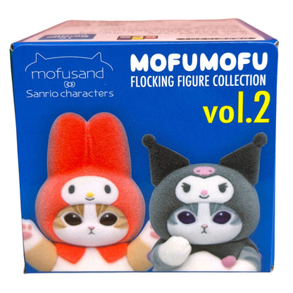 Mofusand x Sanrio Characters Mofumofu Flocked Figure Collection Vol. 2 Blind Box (NEW) [Sold Individually]