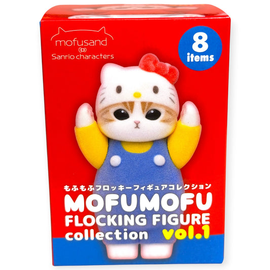 Mofusand x Sanrio Characters Mofumofu Flocked Figure Collection Vol. 1 Blind Box (NEW) [Sold Individually]