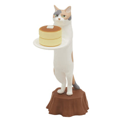 Cat Cafe calico cat serving pancakes
