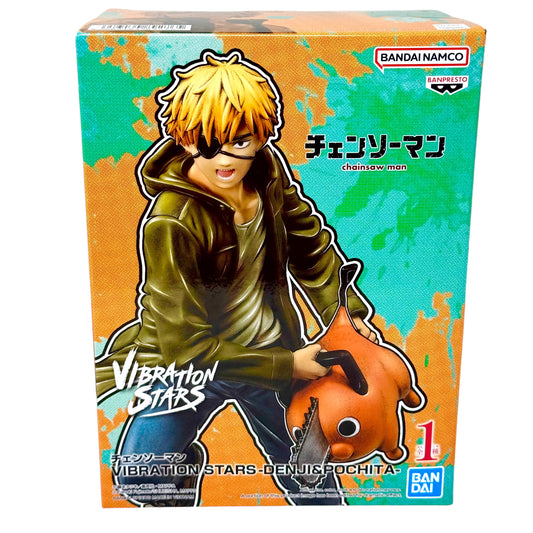 DENJI & POCHITA - Chainsaw Man Vibration Stars BANDAI Statue (NEW) USA Shipping