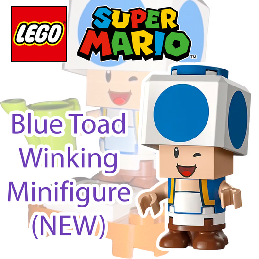 BLUE TOAD Winking Minifigure (LEGO Super Mario) NEW Unsealed / RARE From #71419