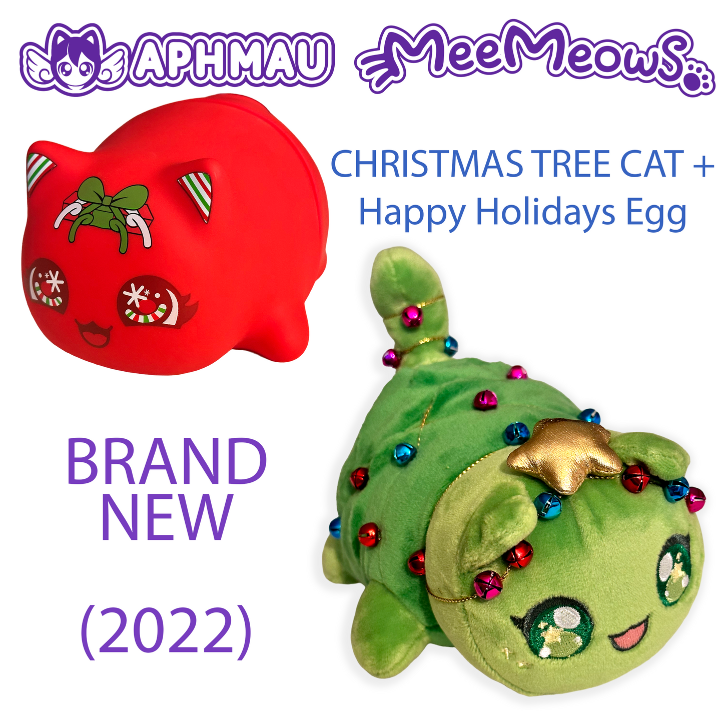 CHRISTMAS TREE CAT - HAPPY Holidays Mystery Egg (NEW) Exclusive Kitty Plush!