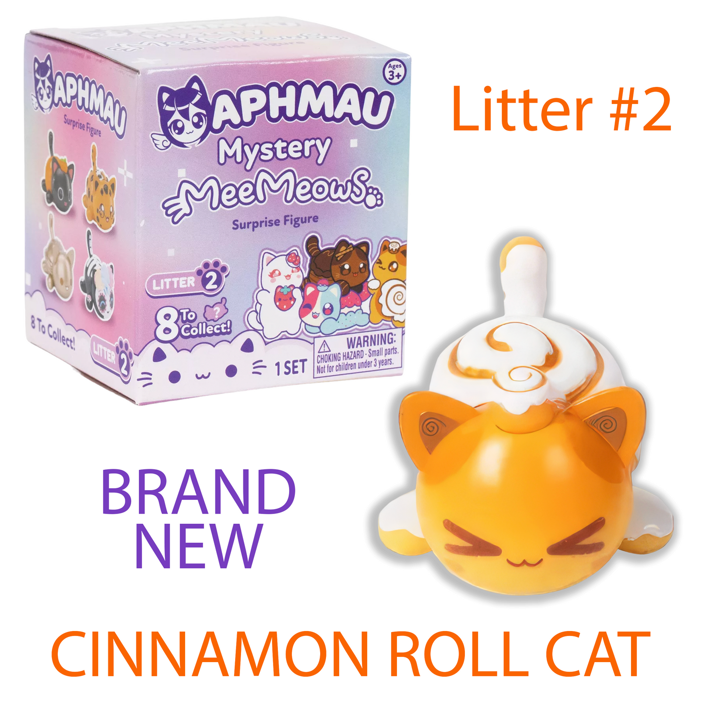 CINNAMON ROLL CAT - MeeMeows Mystery Cat Figure Litter 2 from Aphmau (NEW)