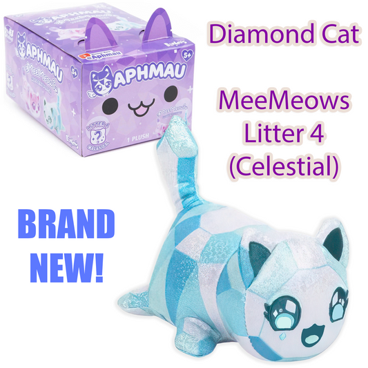 DIAMOND CAT - MeeMeows Litter 4 from Aphmau (BRAND NEW) UNCOMMON Kitty Plushie!