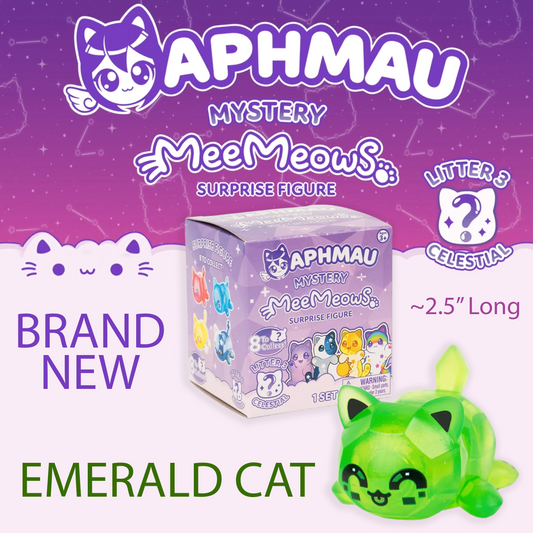 EMERALD CAT - MeeMeows Mystery Cat Figure Litter 3 from Aphmau (NEW) Cute Kitty