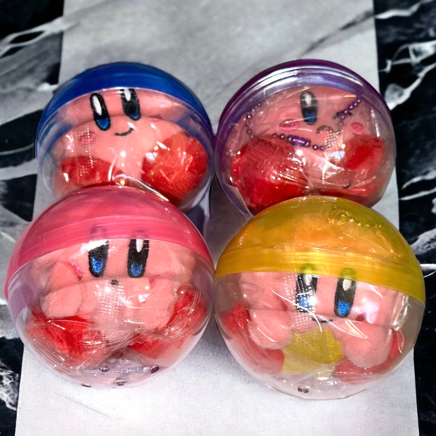 KIRBY'S DREAM LAND Sitting Stuffed Gashapon Plush Toy Mascots (NEW) FULL SET (4)