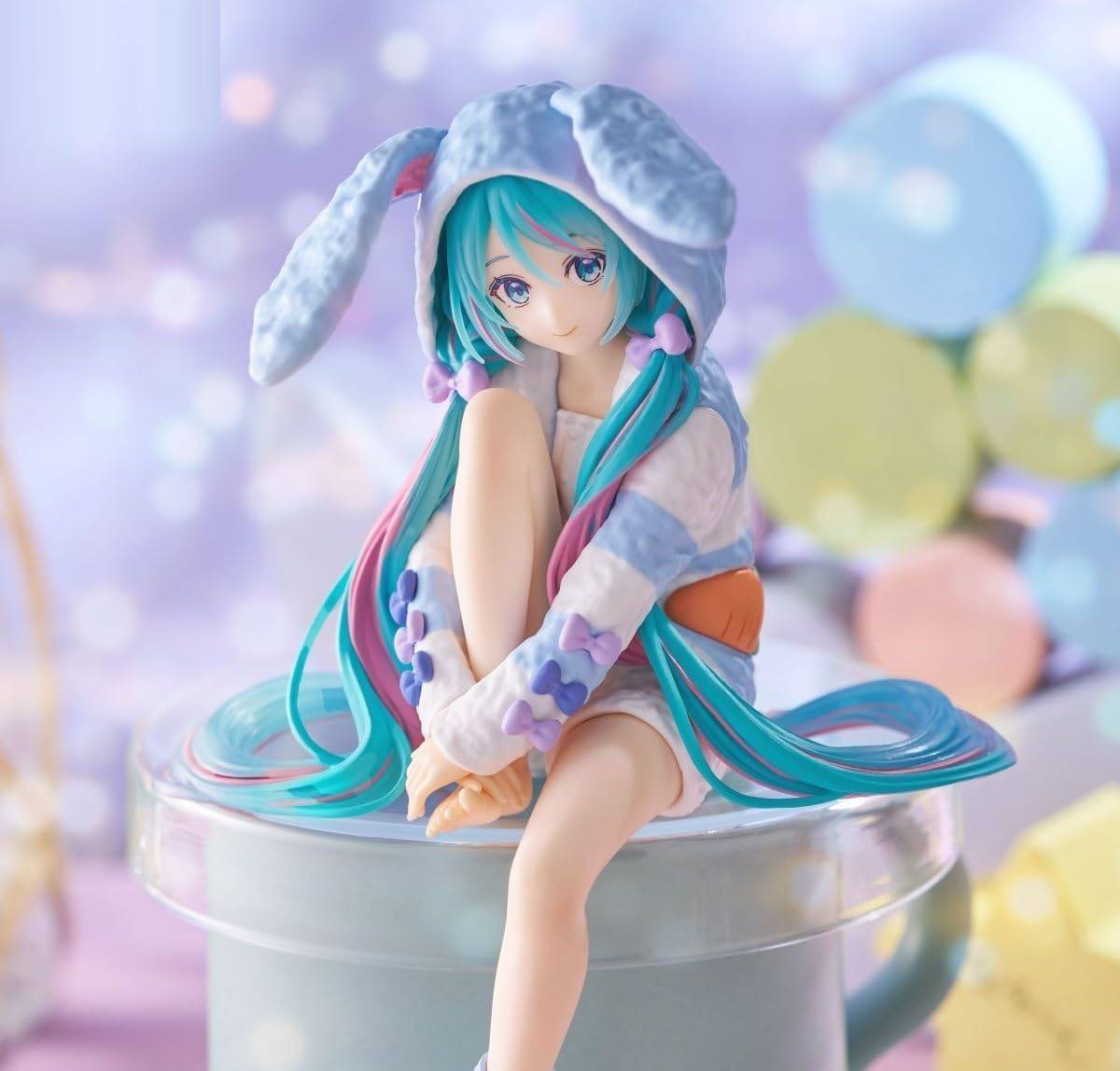Hatsune Miku Bunny Ears in Blue Pajamas (Blue Version) FuRyu Noodle Stopper (NEW) 2025 Prize Figure