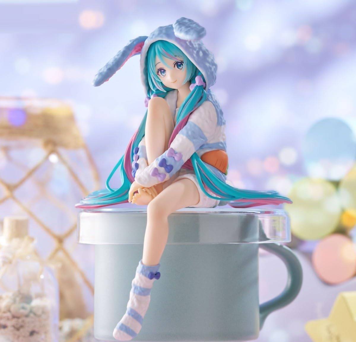 Hatsune Miku Bunny Ears in Blue Pajamas (Blue Version) FuRyu Noodle Stopper (NEW) 2025 Prize Figure