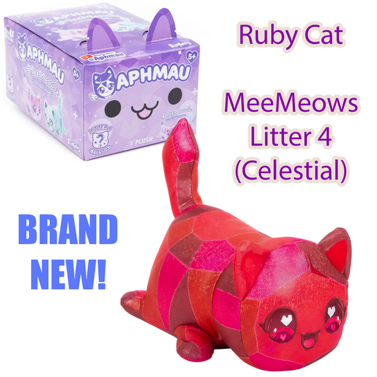 RUBY CAT - MeeMeows Litter 4 from Aphmau (BRAND NEW) Cute Kitty Plushie!