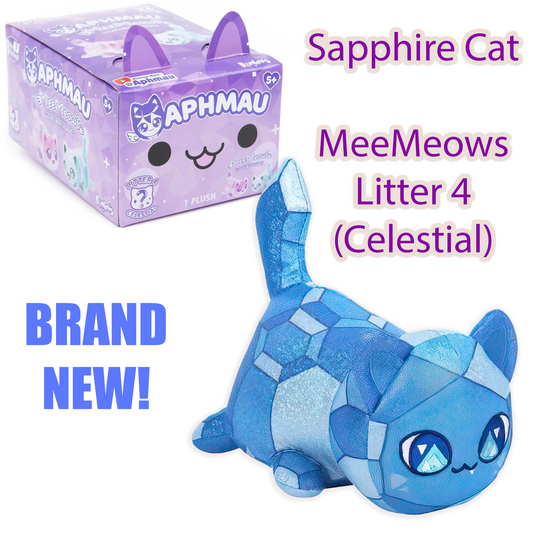 SAPPHIRE CAT - MeeMeows Litter 4 from Aphmau (BRAND NEW) Cute Kitty Plushie!