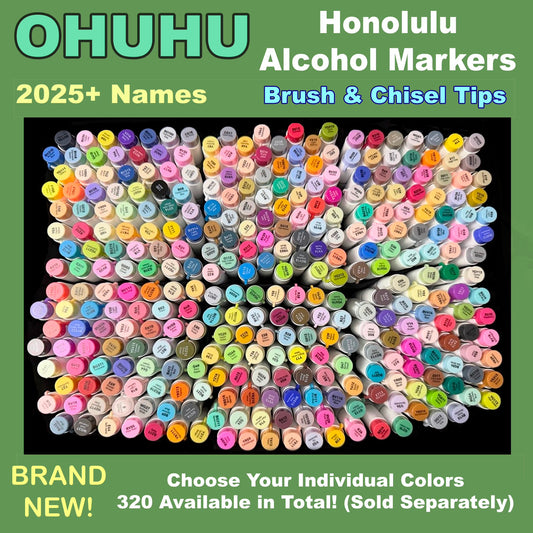 OHUHU Honolulu Alcohol Marker — Brush + Chisel — Choose Your Individual Color (2025+ Names)