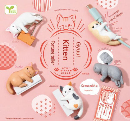 FORTUNE TELLER CAT Cable Huggers - Yell Gacha (NEW) Full Set of 5