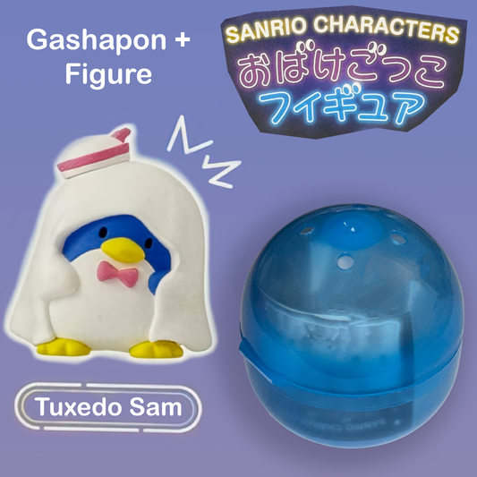 TUXEDO SAM Penguin + Gashapon Capsule (NEW) Sanrio Let's Act Like Ghosts Figure